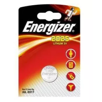 Vienkartinė ličio diskinė baterija Energizer CR2025 3 V, 1 vnt.