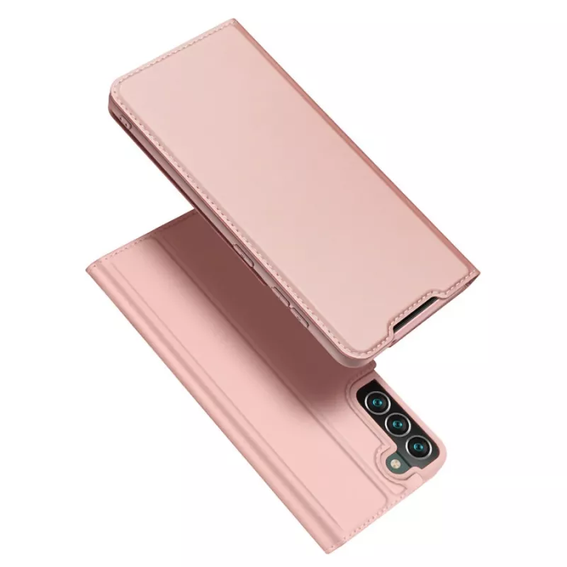 Dux Ducis Skin Pro holsterio dangtelis su atvartu Samsung Galaxy S22+ (S22 Plus) rožinis