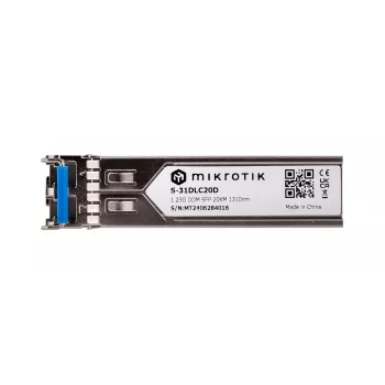 Tinklo siųstuvas-imtuvas modulis MikroTik S-31DLC20D SFP 1310 nm 1250 Mbit/s 20 km LC