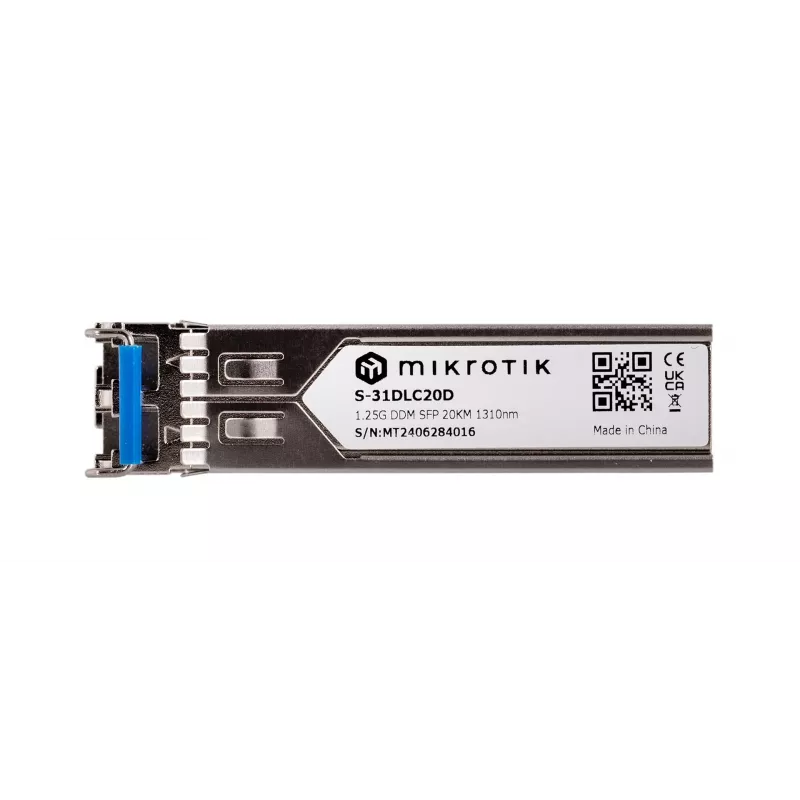 Tinklo siųstuvas-imtuvas modulis MikroTik S-31DLC20D SFP 1310 nm 1250 Mbit/s 20 km LC