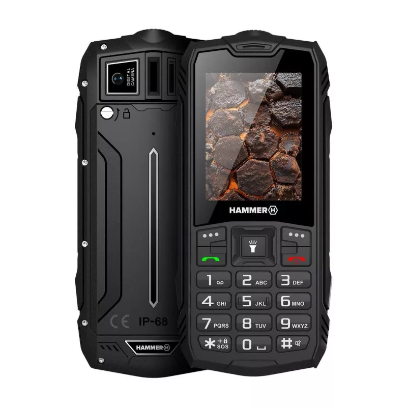 Hammer ROCK LTE | Juoda | 2.4 colio | IPS | 48 MB | 128 MB | Dual SIM | 3G | Pagrindinė kamera 2 MP | 3000 mAh