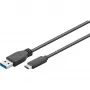 Wentronic Goobay USB 3.0 SuperSpeed kabelis > USB-C™, juodas, 2 m - USB 3.0 kištukas (A tipas) > USB-C kištukas (71221)