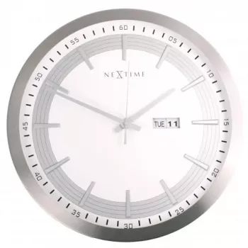 NeXtime klok 3009 Captain, Ø44 cm, Sieninis, Baltas