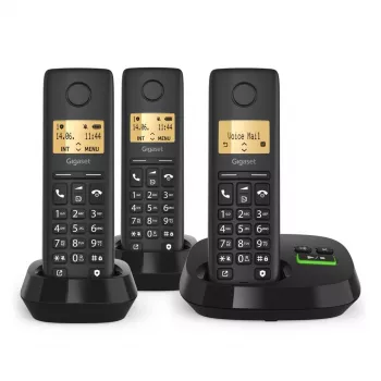 Belaidis telefonas Gigaset PURE 100 AM Trio — DECT, ilgas baterijos veikimo laikas, trijų rinkinys