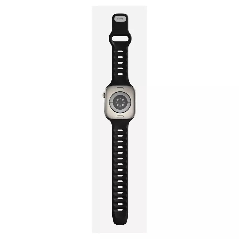 Laikrodžio dirželis Nomad Tempo Band juoda guma — 20 mm plotis, tinka riešams 155–193 mm