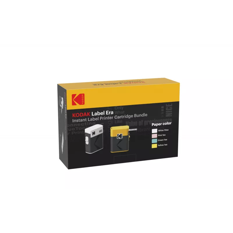 Etikečių spausdintuvo kasečių rinkinys Kodak M50 Label Era, geltonas papildymo kasetė M50Y su 13 etikečių ritinėlių