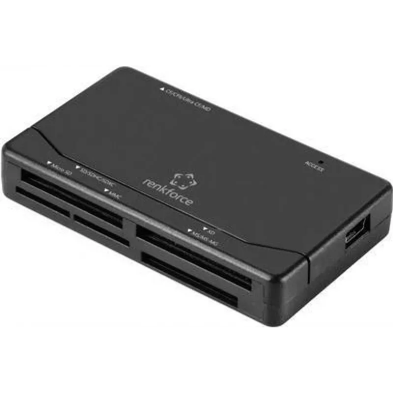 Renkforce RF-PCR-150 išorinis USB 2.0 kortelių skaitytuvas, juodas (RF-5152720)