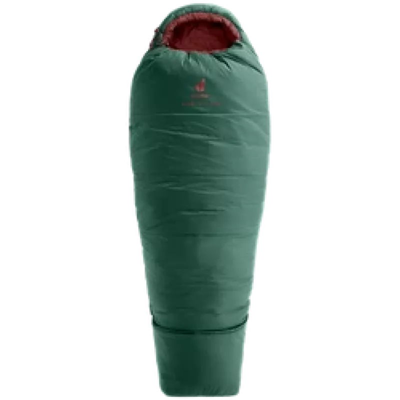 Mumiškas miegmaišis DEUTER Starlight Pro Children — plotis 670 mm, supakuotas 230×380 mm, min 16 cm, maks. 19 cm, žalias