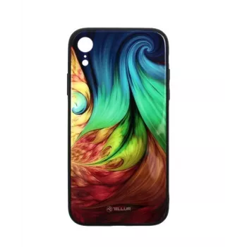 Telefono dėklas Tellur Cover Glass Print, skirtas iPhone XR Mesmeric – kietas galinis apsauginis dėklas su stiklo raštu