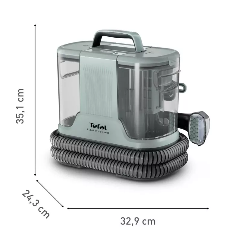 Nešiojamasis taškinis valiklis Tefal Clean It Compact Pet IZ3020F0 — rankinis apmušalų ir naminių gyvūnų dėmių valiklis