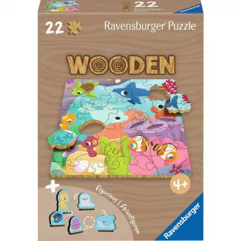 Medinė vaikų dėlionė Ravensburger — Spalvingas jūrų žaidimas, 22 dalys