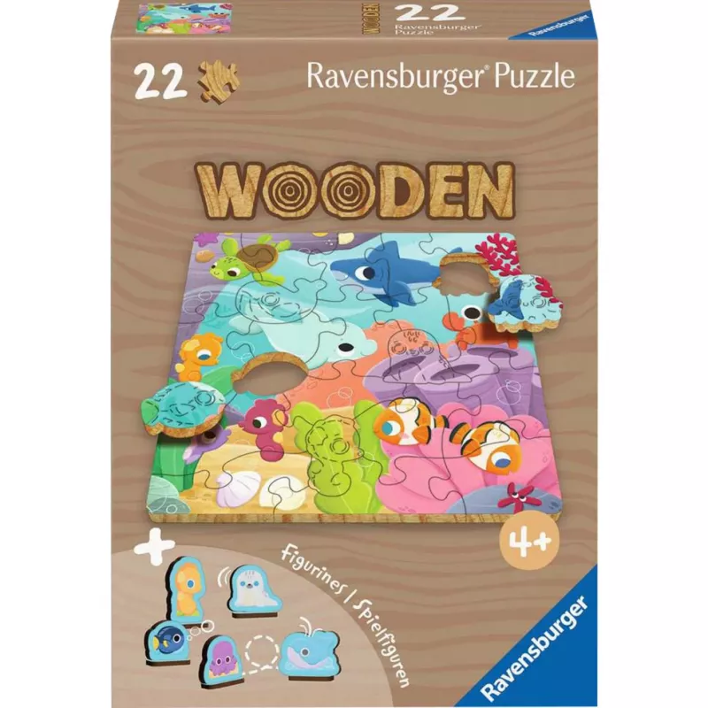 Medinė vaikų dėlionė Ravensburger — Spalvingas jūrų žaidimas, 22 dalys