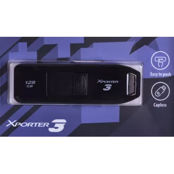 USB atmintinė PATRIOT Xporter 128 GB USB Type-A 3.2 Gen 1 (80 MB/s) slankioji juoda