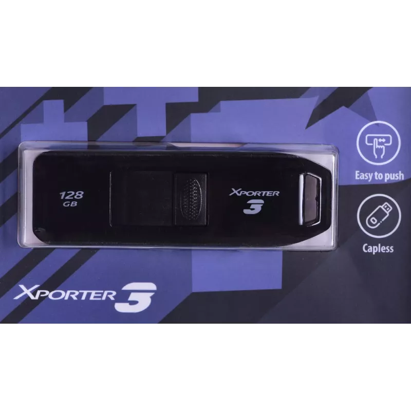 USB atmintinė PATRIOT Xporter 128 GB USB Type-A 3.2 Gen 1 (80 MB/s) slankioji juoda
