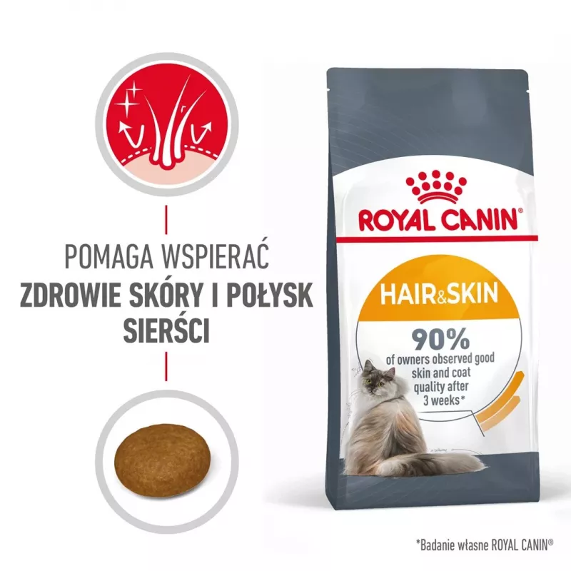 Sausas kačių maistas Royal Canin Hair & Skin Care 2 kg — vištiena, suaugusios, 33% baltymų, 22% riebalų