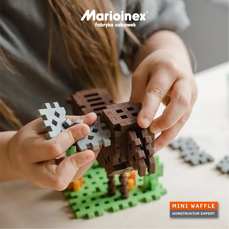 Žaislinis konstruktorius Marioinex Blocks mini Waffle Expert — 100 detalių, įvairiaspalvis, amžius 3+