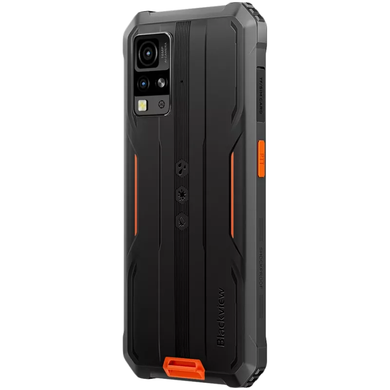 Blackview Rugged BV4800SE LTE 6.56 inch HD+ IPS 720x1612 90Hz 4GB+64GB UMS9320E Octa-Core 1.8GHz Kamera Priekinė 8MP Galinė 16MP+2MP NFC 5100mAh BE ĮKROVIKLIO Android 15 Oranžinė