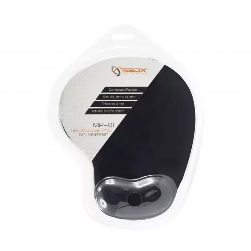 Sbox MP-01B gelinis pelės kilimėlis, juodas