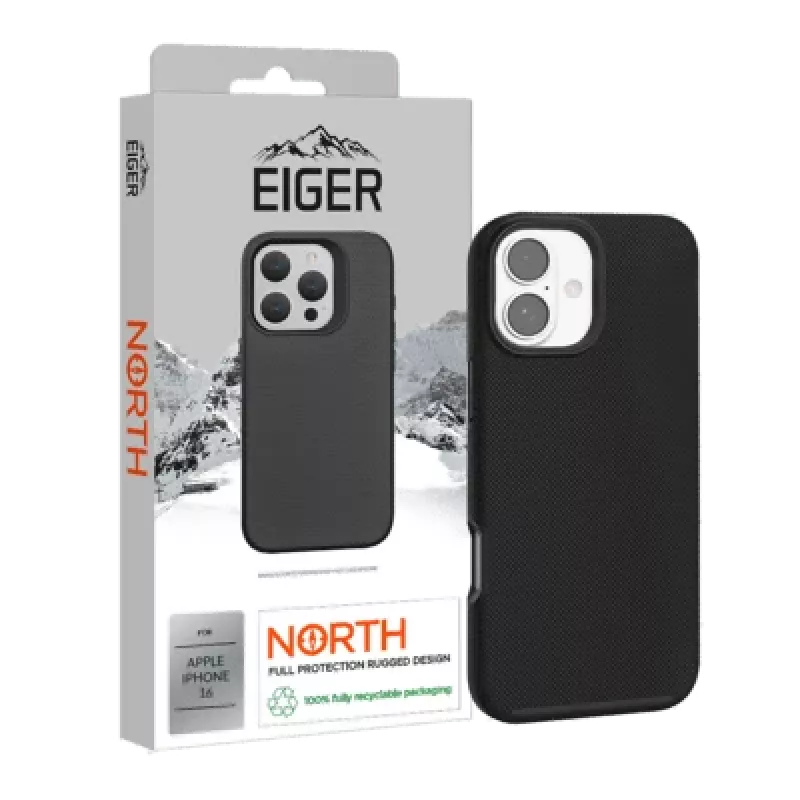 Eiger North Case iPhone 16 juoda
