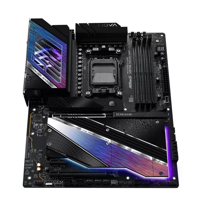 Motininė plokštė ASROCK MK X870E NOVA WIFI AMD X870E Socket AM5 ATX, DDR5, 4x DIMM, 256GB, Wi‑Fi 7, BT 5.4, 5Gb LAN, PCIe Gen5 M.2
