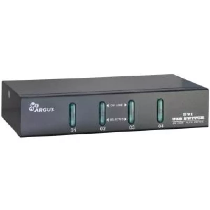 Inter-Tech Argus KVM-AS-41DA – KVM/garso perjungiklis – 4 x KVM/garso – Staliniam kompiuteriui (88887201)