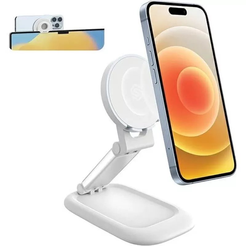 Magnetinis stovas SODI BM-310 baltas MagSafe — magnetinis telefono stovas, suderinamas su MagSafe įkrovikliais