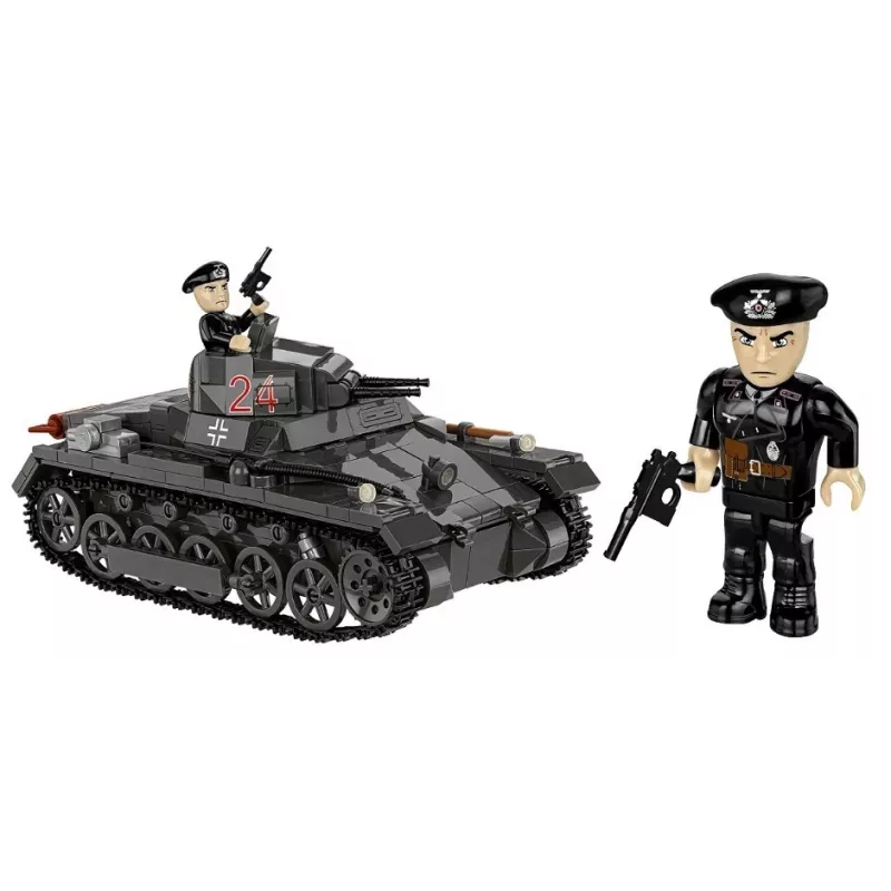 Statybinis rinkinys Cobi Panzer I Ausf. B – 654 detalės, detalus tanko modelio rinkinys