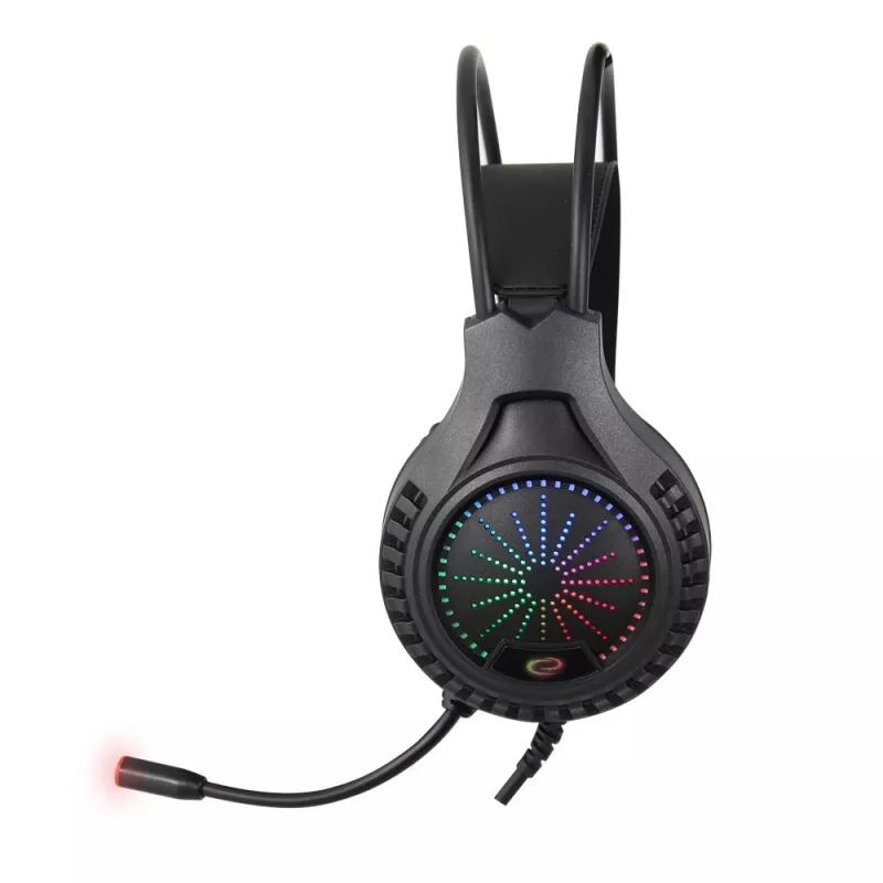 Laidinės žaidimų ausinės ESPERANZA EGH5000 — antausinės, USB 2.0, 20–20 000 Hz, 32 Ω, 105 dB, 1,5 m laidas, lankstus mikrofonas