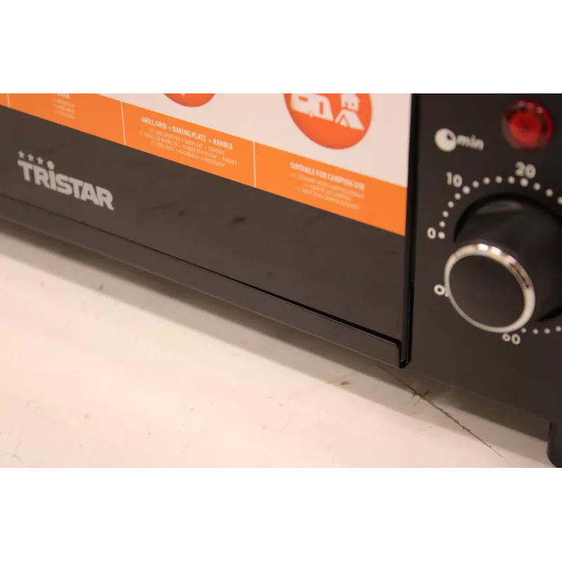 IŠPARDAVIMAS. Tristar OV-3615 Mini Krosnelė, Juoda | Tristar | Mini Krosnelė | OV-3615 | 10 L | 800 W | Juoda | PAŽEISTA PAKUOTĖ, NETOLYGUS TARPAS TARP STIKLO IR DURELIŲ APVADO