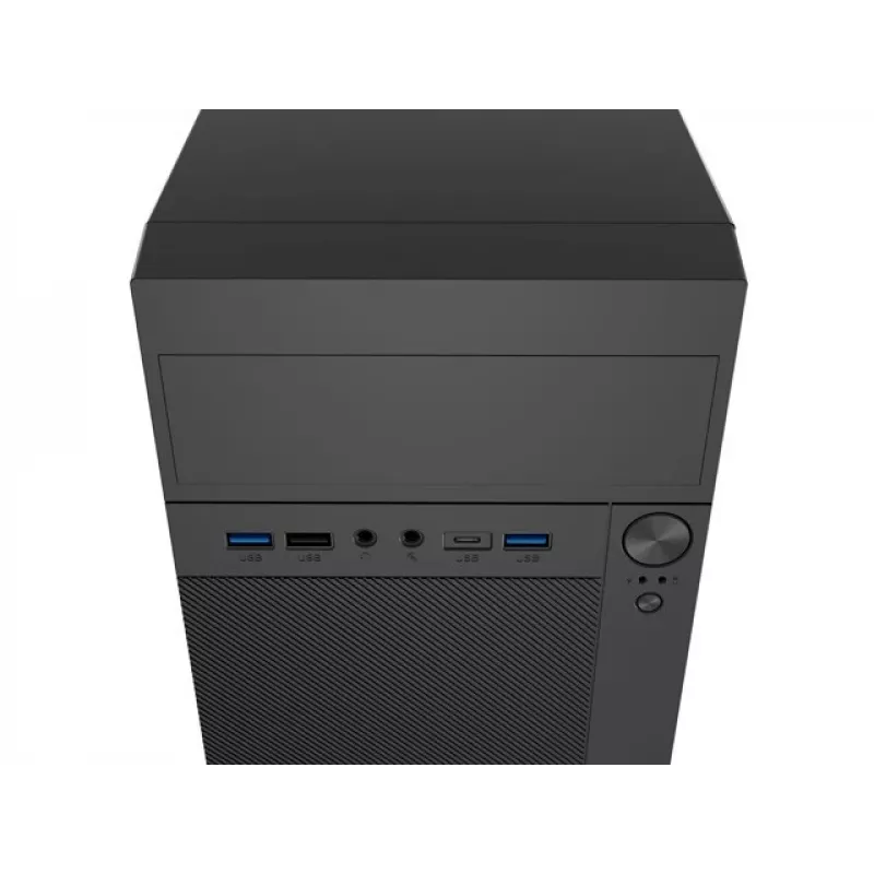 PC korpusas NATEC Helix Mini Tower Juoda — microATX/Mini-ITX, 3x3,5 col. + 5x2,5 col., 33 cm GPU, USB-C/USB-A prievadai