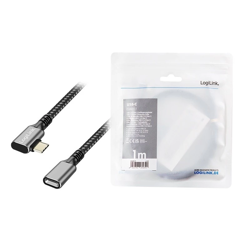 USB3.2 Gen2 Type-C į USB-C/F, PD, 1m