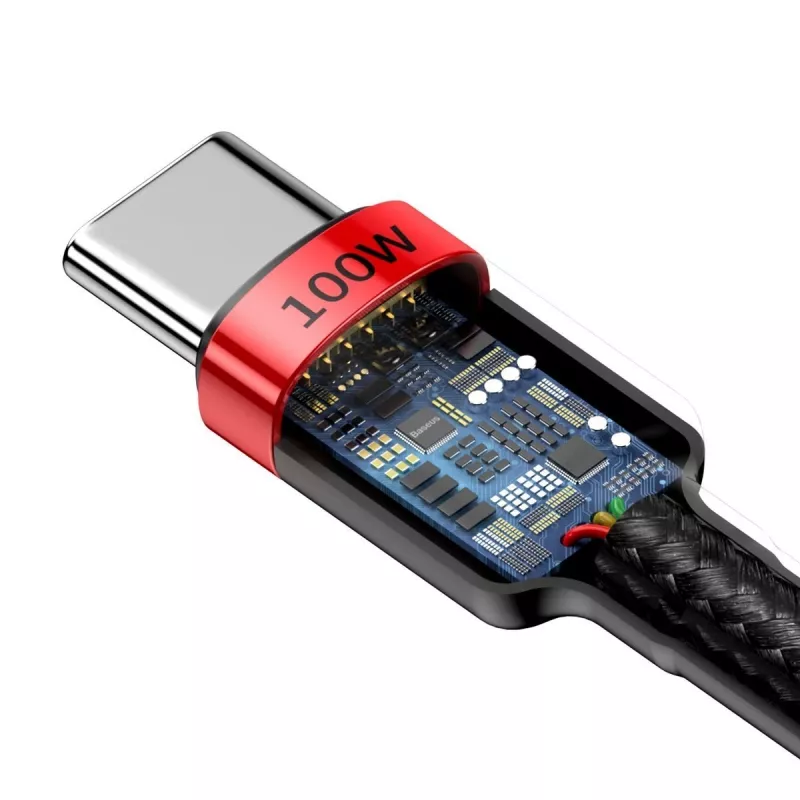 Baseus Cafule PD2.0 100W įkrovimo USB į Type-C laidas (20V 5A) 2m Raudona+Juoda