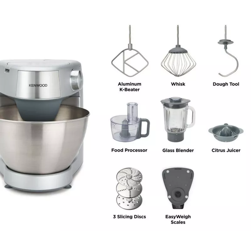 Kenwood Prospero+ virtuvinis kombainas 1000 W 4,3 L Sidabrinis, Nerūdijantis plienas Integruotos svarstyklės