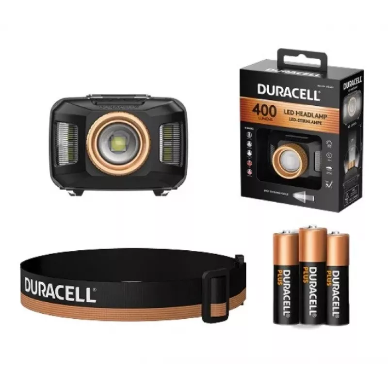 Duracell DH400 žibintuvėlis ant galvos juodas, oranžinis