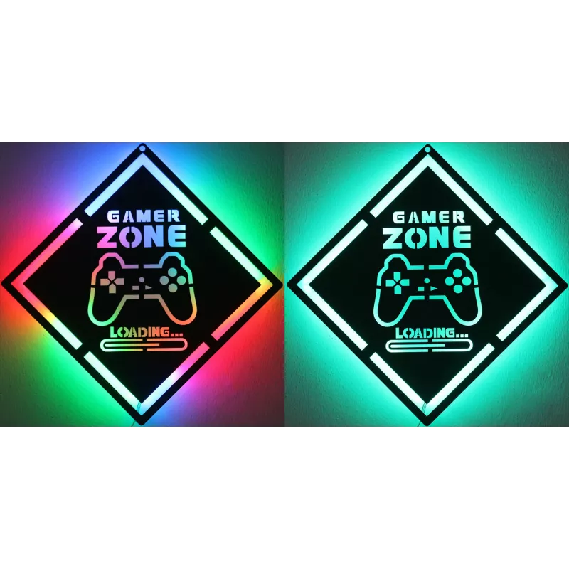 LED neoninis ženklas MANTA MASNL132RGB Style Neon Lights GAMER ZONE, RGB apšviesta sienų puošmena