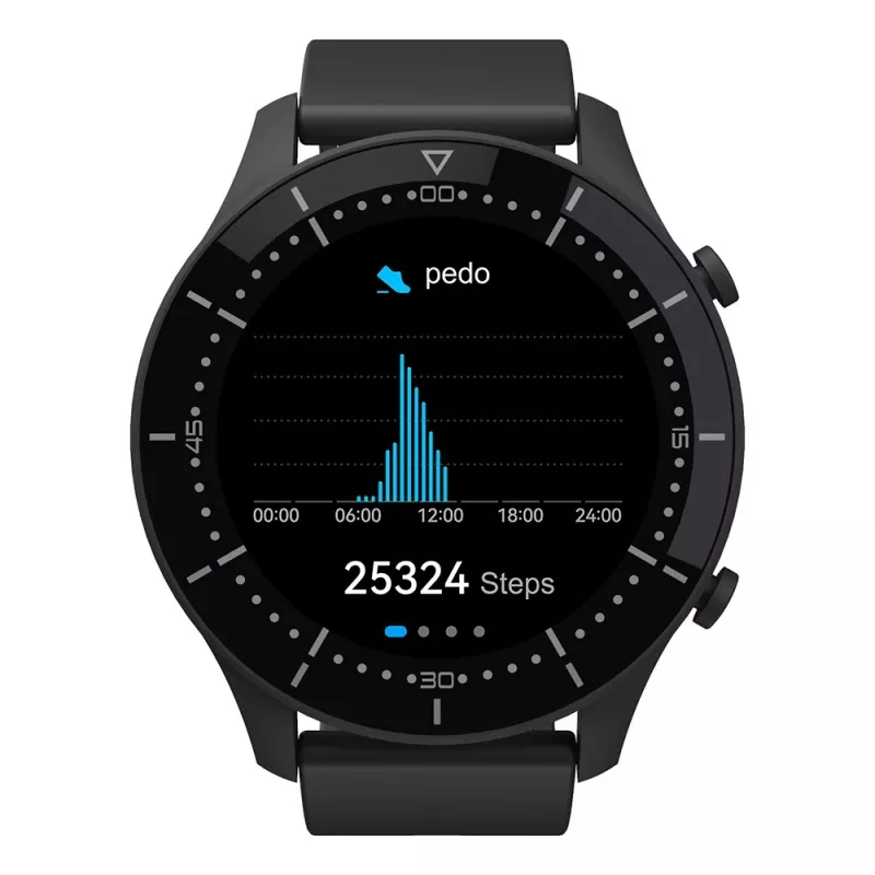 Išmanusis laikrodis MEDIA-TECH MT870 — 1,3 colio (3,3 cm) IPS jutiklinis ekranas, 51 mm korpusas, Bluetooth, juodas