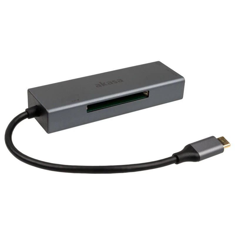 Kortelių skaitytuvas Akasa AK-CR-09BK USB 2.0 Type-C pilkas