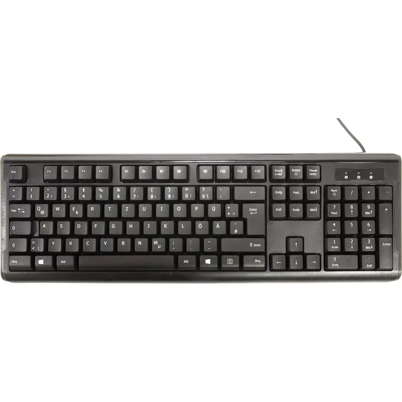 Inter-Tech AC KB-102DE Stalinis USB JUODAS 1000dpi 105 mygtukų Laidinis (88884138)
