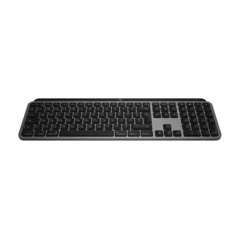 „Logitech MX Keys S“, skirta „Mac“, klaviatūra, biuro, RF belaidė + Bluetooth, QWERTZ, vokiečių, aliuminis, balta