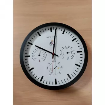 NeXtime laikrodis 2635zw Weatherstation, Ø34 cm, sieninis, juodas