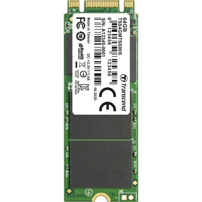 Transcend MTS600S - SSD - 64 GB - vidinis - M.2 2260 - SATA 6Gb/s