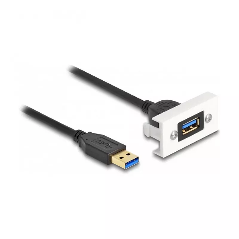 DeLOCK Easy 45 modulis SuperSpeed USB USB 3.2 Gen 1 USB Type-A moteriška į kištukinį 1m