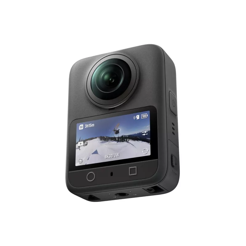 Veiksmo kamera DJI Osmo 360 Standard Combo — 8K itin didelės raiškos, 120 MP CMOS, 240 kadrų per sekundę, elektroninis stabilizavimas, 2 colių ekranas, MicroSD, 183 g, juoda