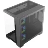 Silentware View A-RGB Juoda PC korpusas VIEWJuoda — vidutinio dydžio bokšto korpusas su A-RGB apšvietimu