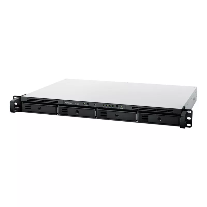 Synology RackStation RS422+ NAS / serveris saugojimui stelaže (1U) Ryzen Embedded R1600 2 GB DDR4 DSM juoda