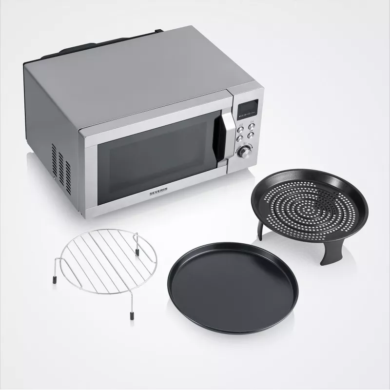Kombinuota mikrobangų krosnelė SEVERIN MW 7918, pastatoma, 25 l, 900 W, LED ekranas, sidabrinė