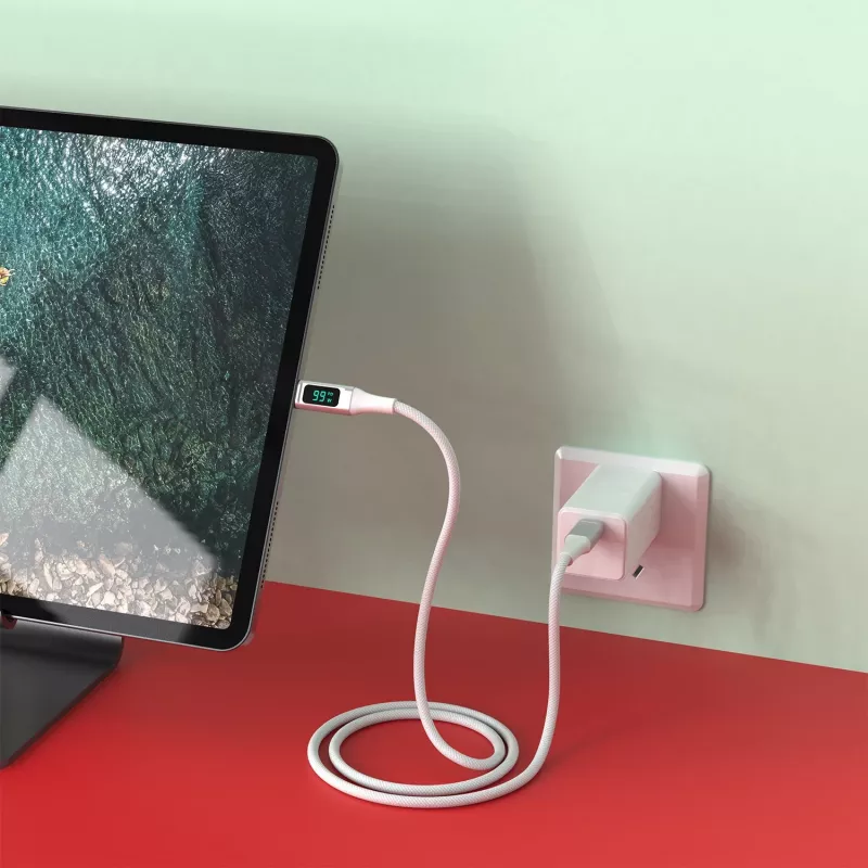 4smarts USB-C į USB-C kabelis DigitCord 100W 1,5 m, baltas