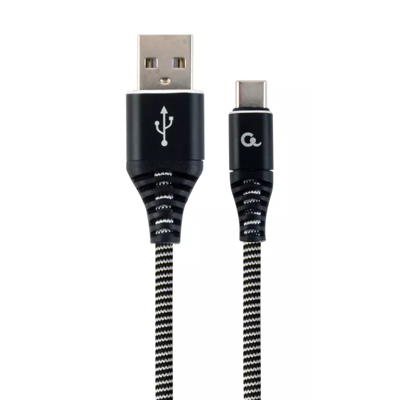 Gembird CC-USB2B-AMCM-2M-BW USB kabelis USB 2.0 USB A USB C juoda, balta
