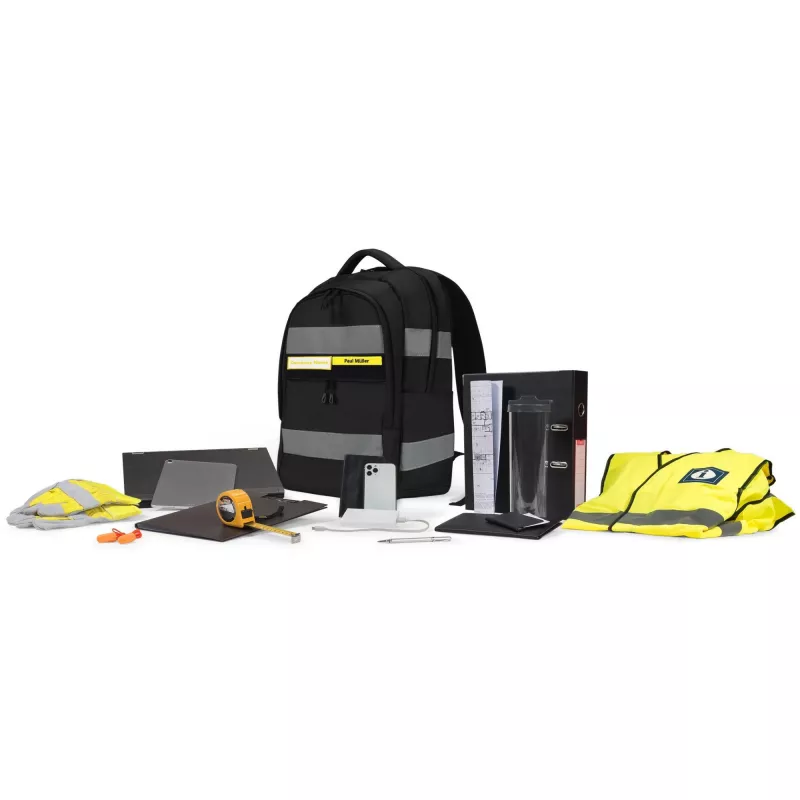 DICOTA Hi-Vis V2 kuprinė, Juoda, 320x220x455 mm, PET, TPU