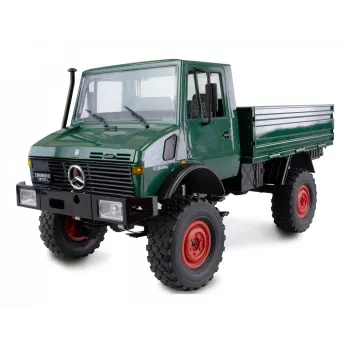 Nuotolinio valdymo automobilis Amewi Mercedes‑Benz Unimog 1:12 masteliu 4WD, žalias